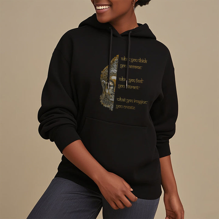 Sweat à capuche doublé en polaire polyester Buddha Stones What You Think
