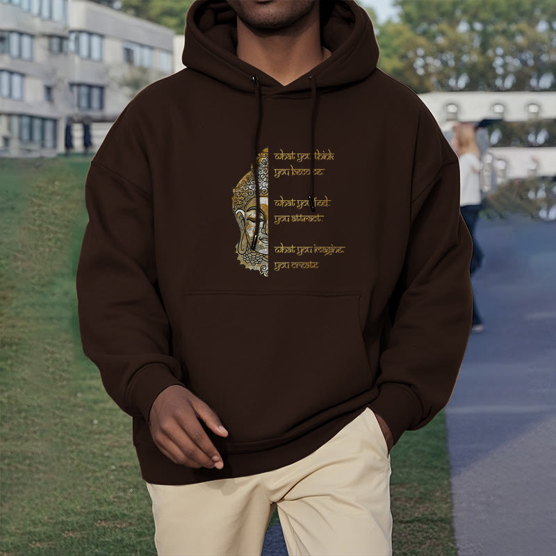 Sweat à capuche doublé en polaire polyester Buddha Stones What You Think