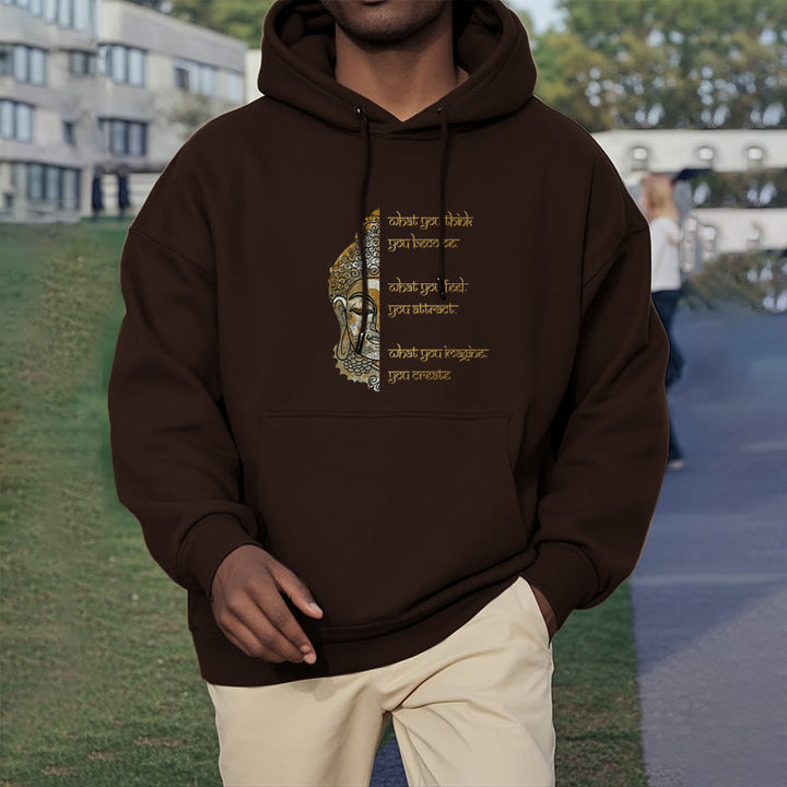 Sweat à capuche doublé en polaire polyester Buddha Stones What You Think