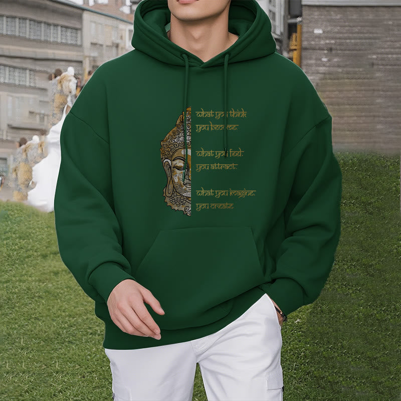 Sweat à capuche doublé en polaire polyester Buddha Stones What You Think