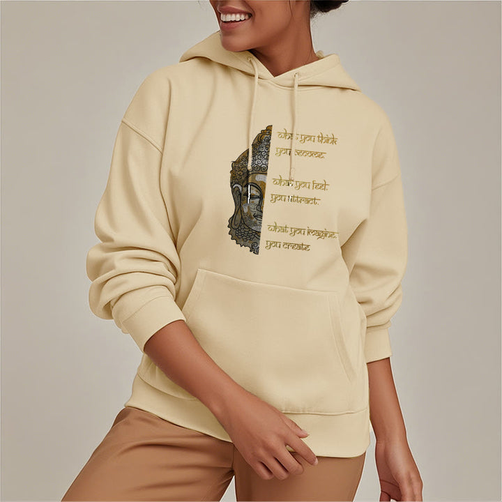 Sweat à capuche doublé en polaire polyester Buddha Stones What You Think