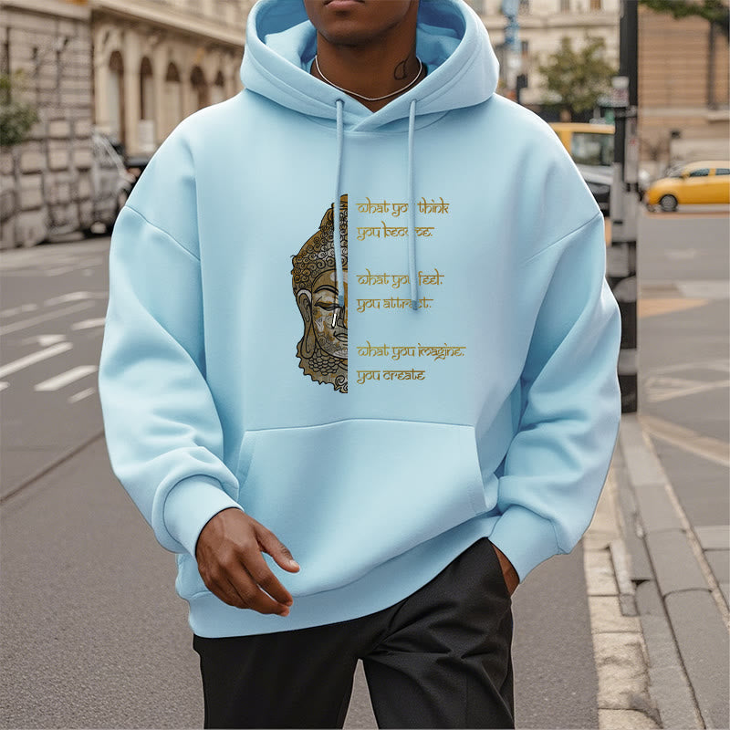 Sweat à capuche doublé en polaire polyester Buddha Stones What You Think