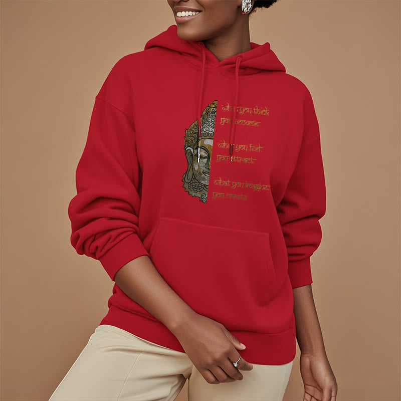 Sweat à capuche doublé en polaire polyester Buddha Stones What You Think
