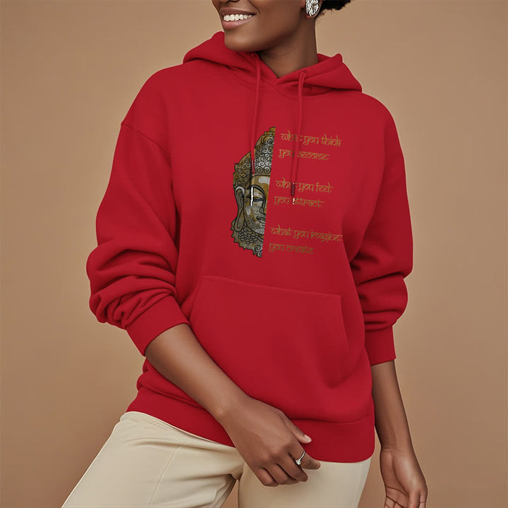 Sweat à capuche doublé en polaire polyester Buddha Stones What You Think