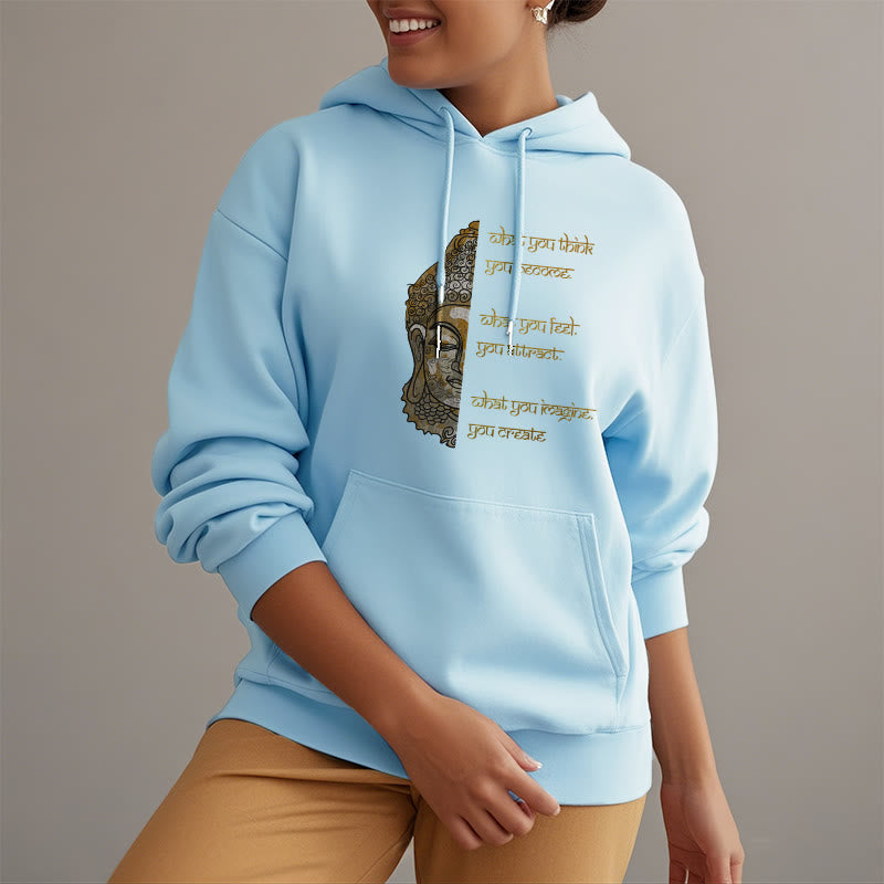 Sweat à capuche doublé en polaire polyester Buddha Stones What You Think