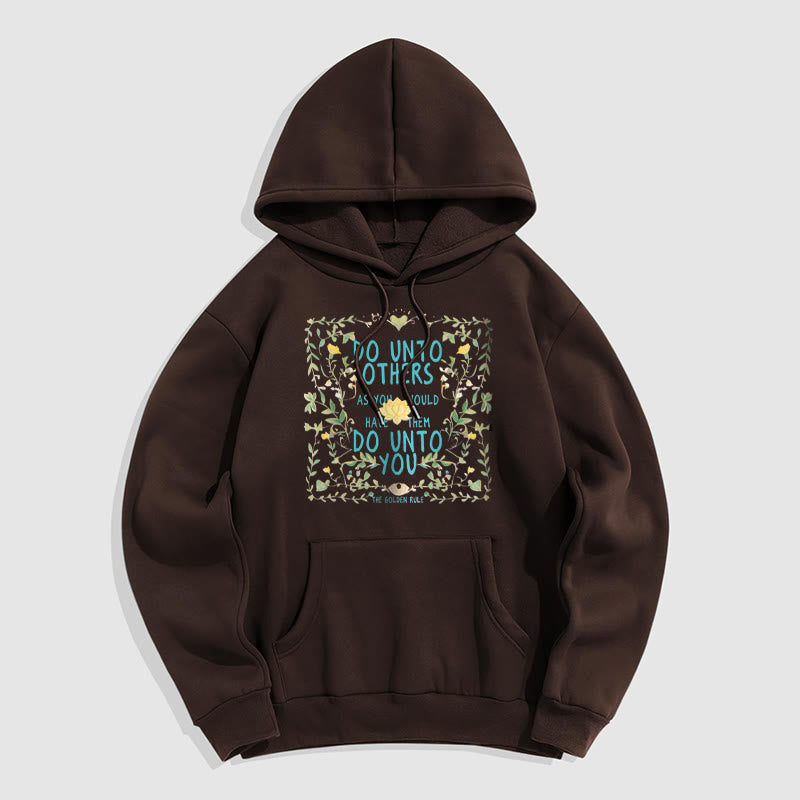 Sweat à capuche en polyester doublé polaire Buddha Stones The Golden Rule Lotus