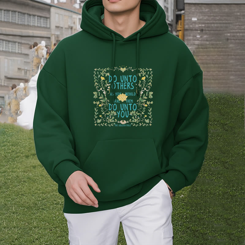 Sweat à capuche en polyester doublé polaire Buddha Stones The Golden Rule Lotus