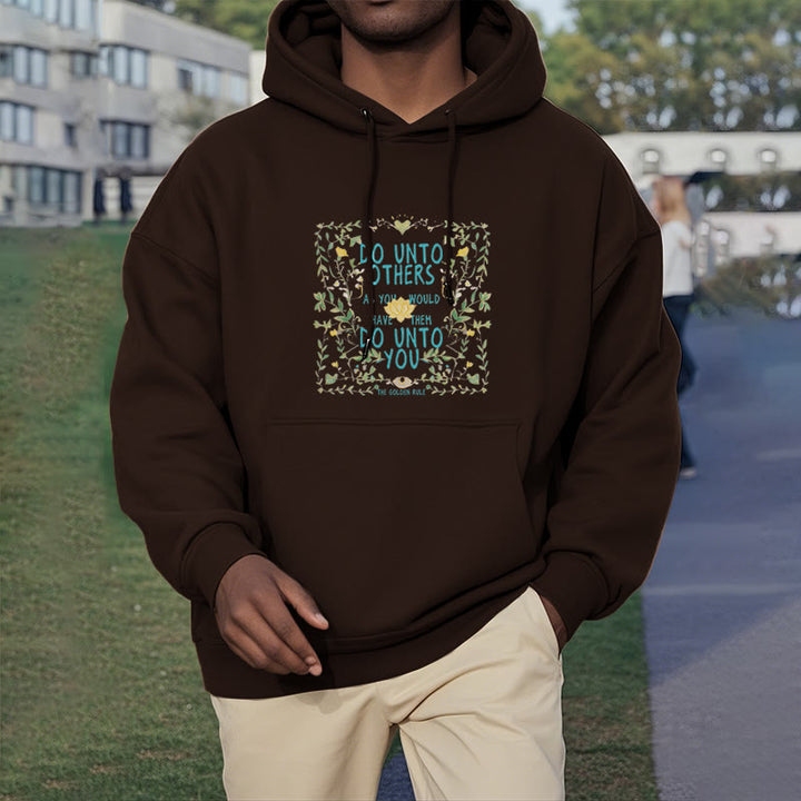 Sweat à capuche en polyester doublé polaire Buddha Stones The Golden Rule Lotus