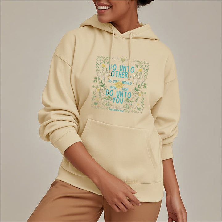 Sweat à capuche en polyester doublé polaire Buddha Stones The Golden Rule Lotus