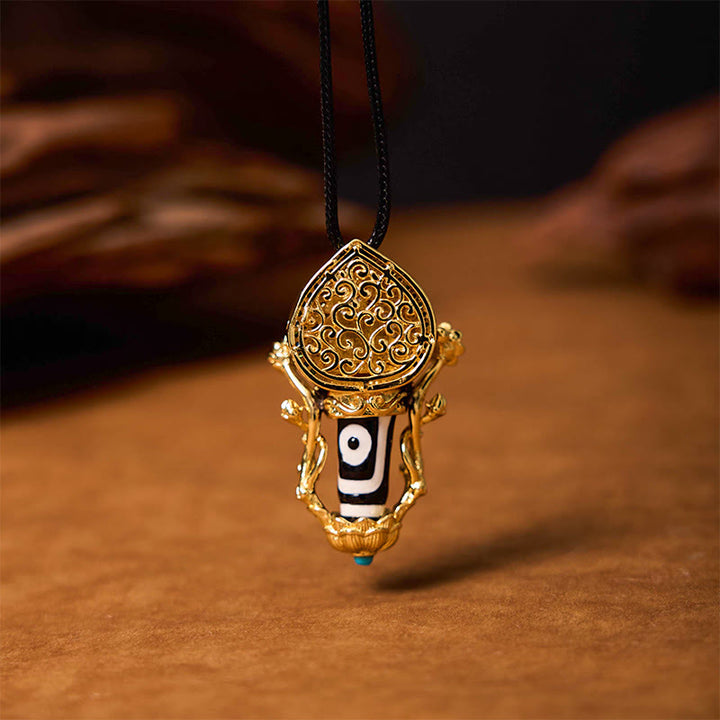 Collier pendentif en Buddha Stones et motif Bodhisattva Manjusri