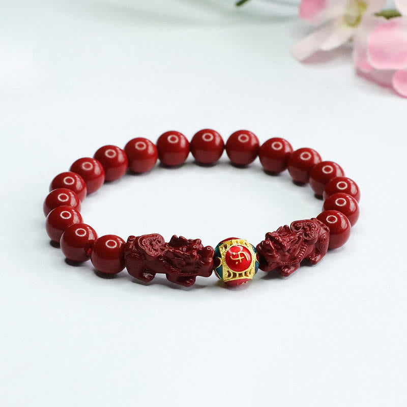 Bracelet Double PIXIU en Buddha Stones et Cinabre pour Éloigner les Mauvais Esprits - image 7