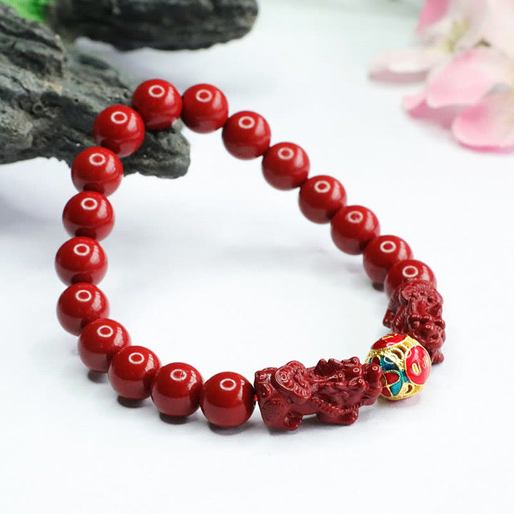 Bracelet Double PIXIU en Buddha Stones et Cinabre pour Éloigner les Mauvais Esprits - image 8