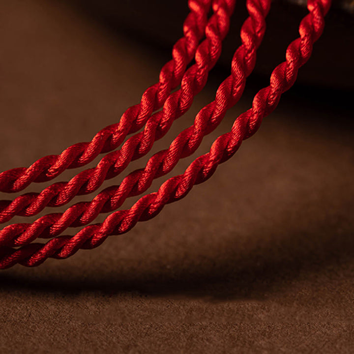 Chaîne de ventre en corde rouge avec boucle de paix en cinabre naturel et Buddha Stones