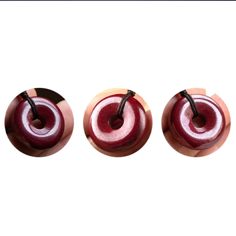 Chaîne de ventre en corde rouge avec boucle de paix en cinabre naturel et Buddha Stones