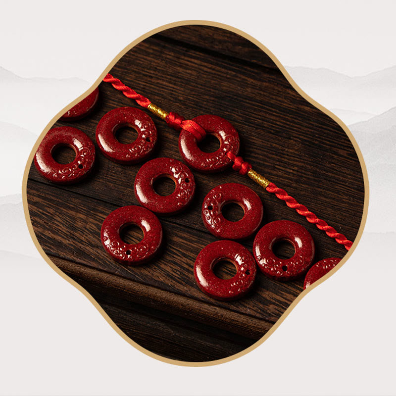 Chaîne de ventre en corde rouge avec boucle de paix en cinabre naturel et Buddha Stones