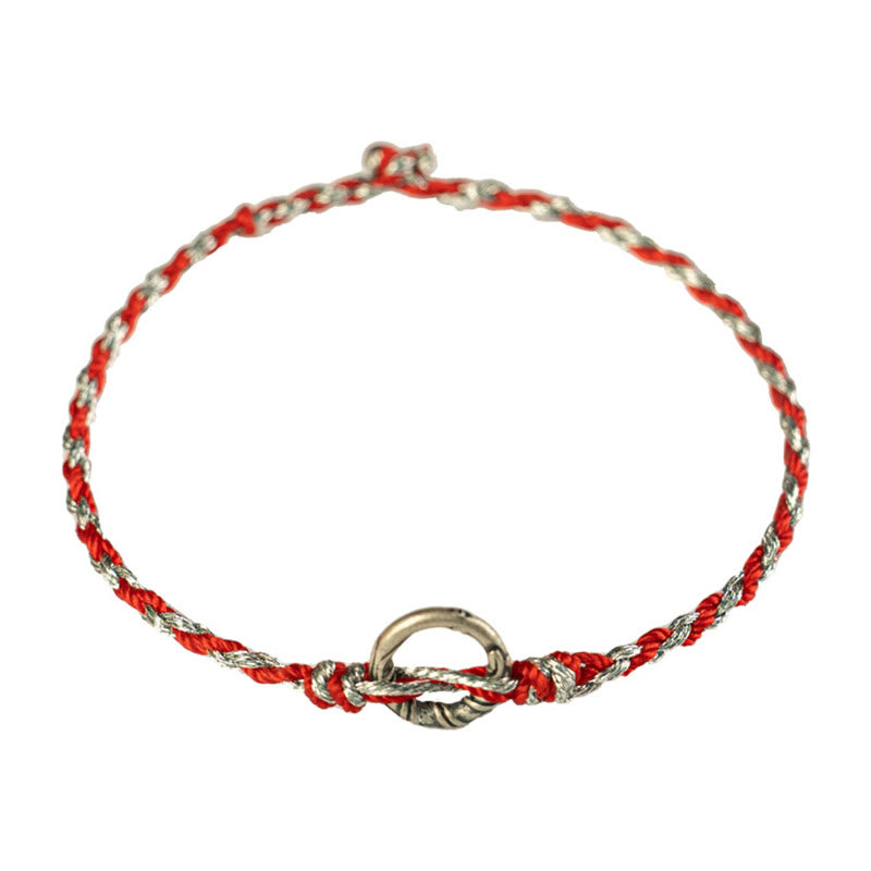 Bracelet porte-bonheur en argent sterling 925 avec boucle de paix et Buddha Stones