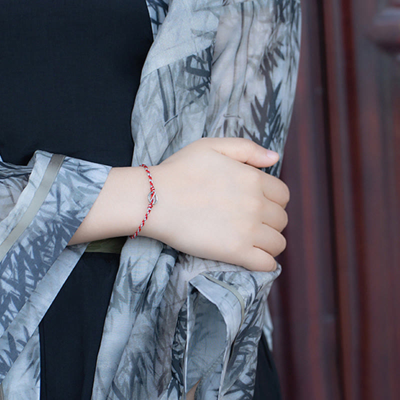 Bracelet porte-bonheur en argent sterling 925 avec boucle de paix et Buddha Stones