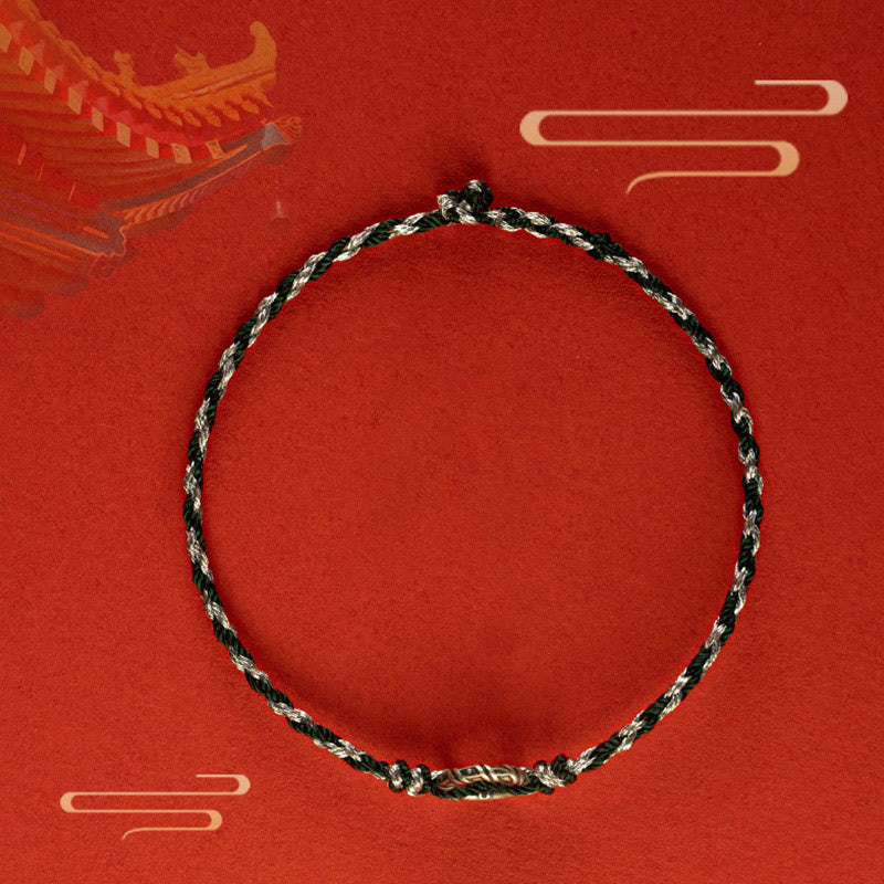 Bracelet porte-bonheur en argent sterling 925 avec boucle de paix et Buddha Stones