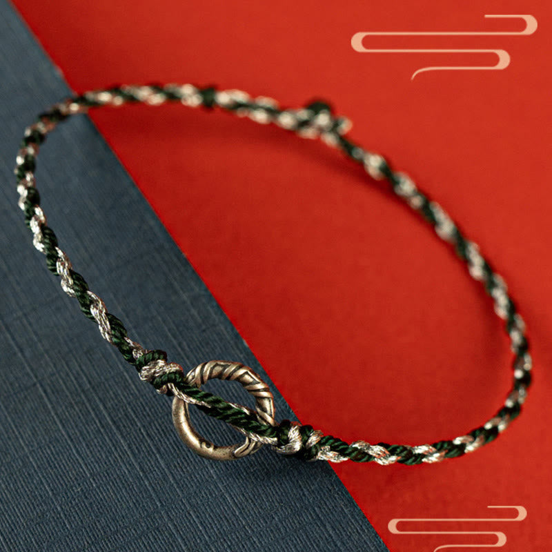 Bracelet porte-bonheur en argent sterling 925 avec boucle de paix et Buddha Stones