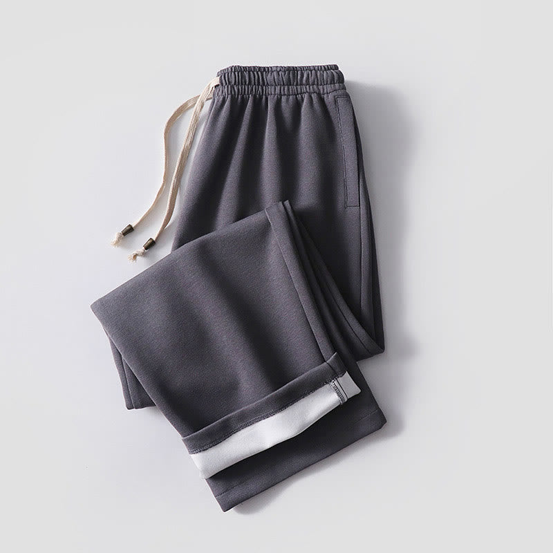 Pantalon pour homme en molleton de coton de couleur unie avec poches Buddha Stones