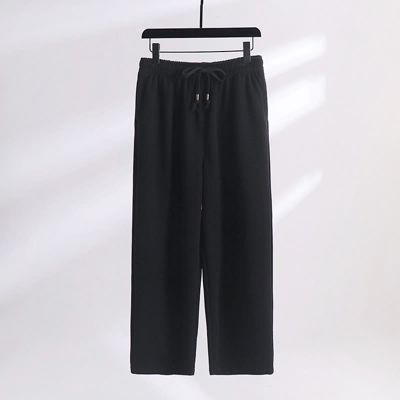 Pantalon pour homme en molleton de coton de couleur unie avec poches Buddha Stones