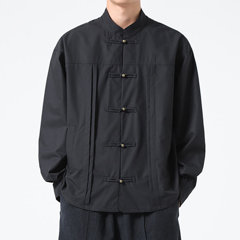 Chemises pour hommes en élasthanne à col montant et boutons Buddha Stones - image 8