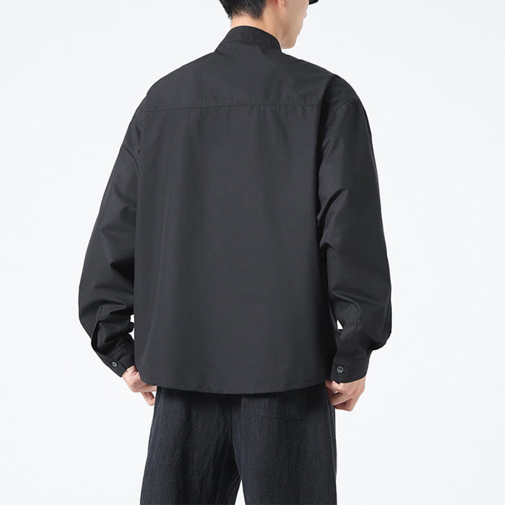 Chemises pour hommes en élasthanne à col montant et boutons Buddha Stones - image 3