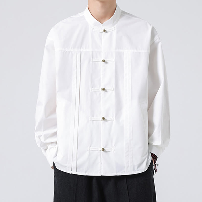 Chemises pour hommes en élasthanne à col montant et boutons Buddha Stones - image 15