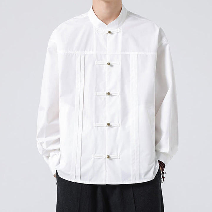 Chemises pour hommes en élasthanne à col montant et boutons Buddha Stones - image 15