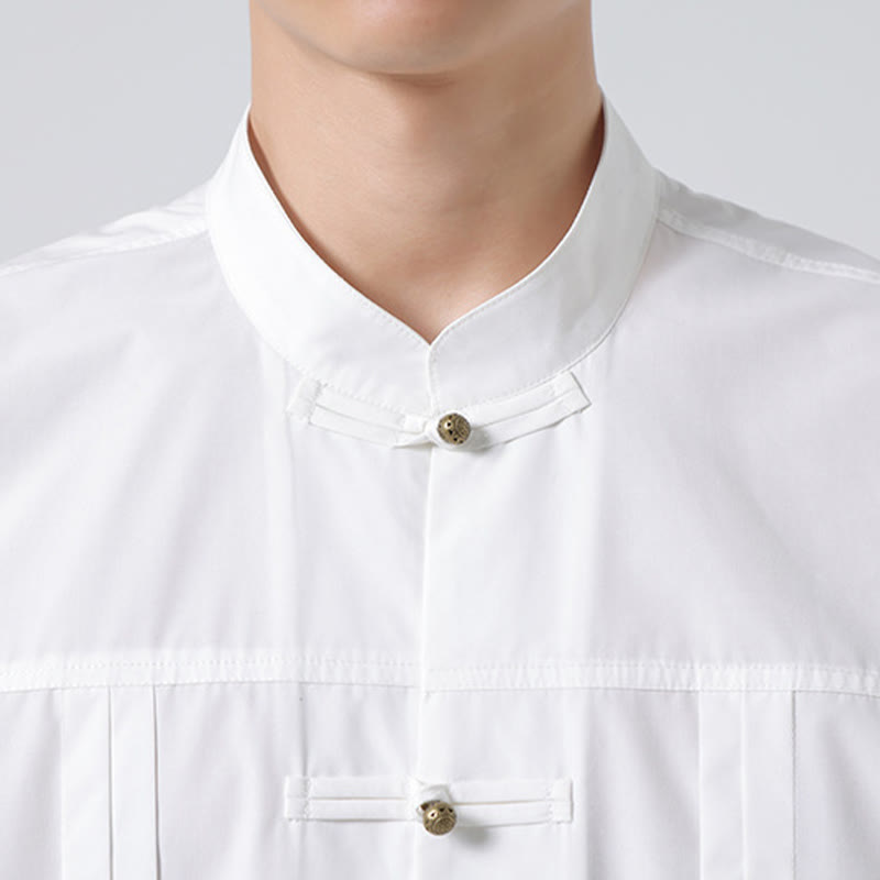 Chemises pour hommes en élasthanne à col montant et boutons Buddha Stones - image 22