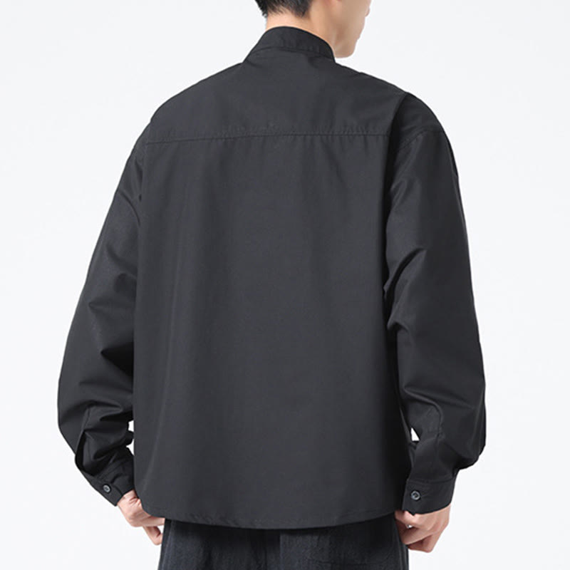 Chemises pour hommes en élasthanne à col montant et boutons Buddha Stones - image 11