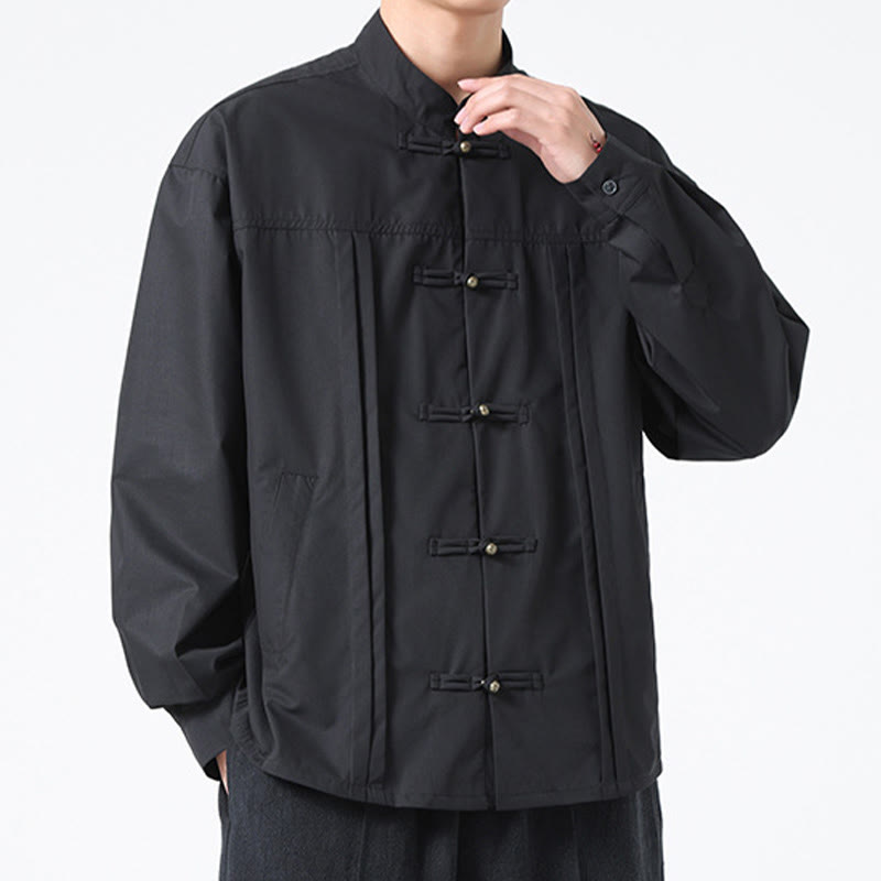 Chemises pour hommes en élasthanne à col montant et boutons Buddha Stones - image 10