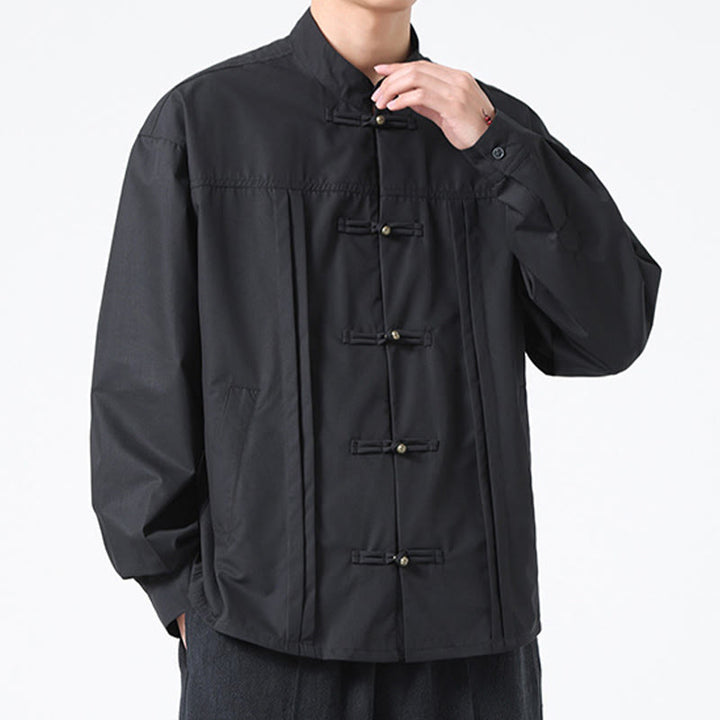 Chemises pour hommes en élasthanne à col montant et boutons Buddha Stones - image 10