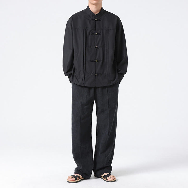 Chemises pour hommes en élasthanne à col montant et boutons Buddha Stones - image 9