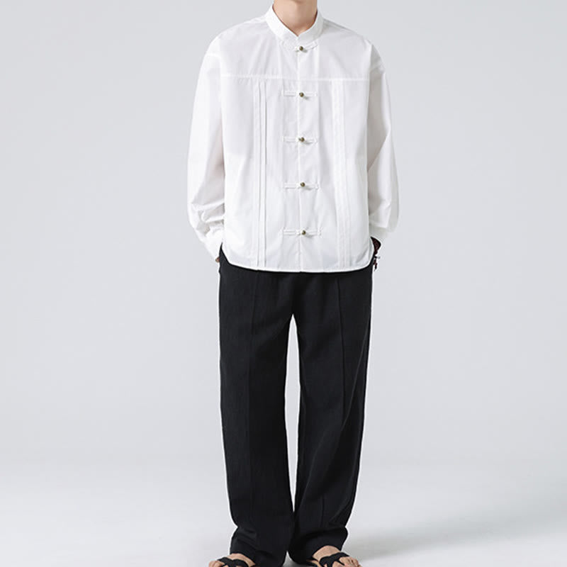 Chemises pour hommes en élasthanne à col montant et boutons Buddha Stones - image 19