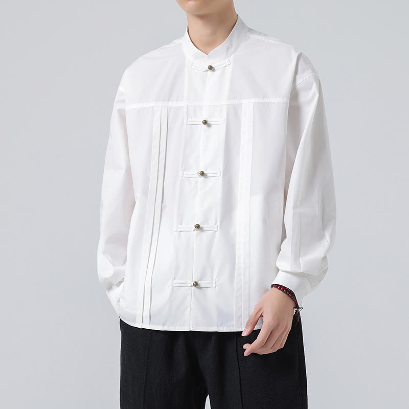 Chemises pour hommes en élasthanne à col montant et boutons Buddha Stones - image 18