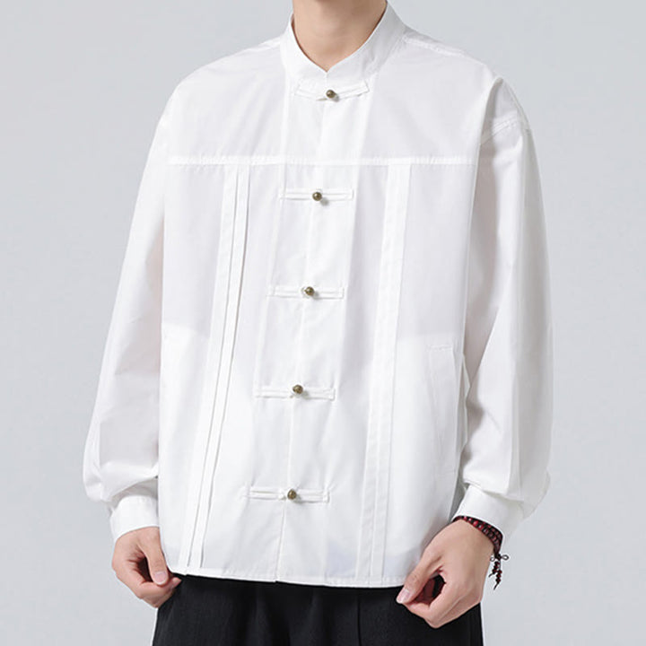 Chemises pour hommes en élasthanne à col montant et boutons Buddha Stones - image 16