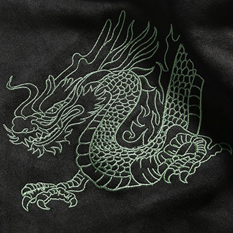 Veste en coton décontractée à boutons de grenouille pour homme avec broderie de dragon et Buddha Stones - image 25