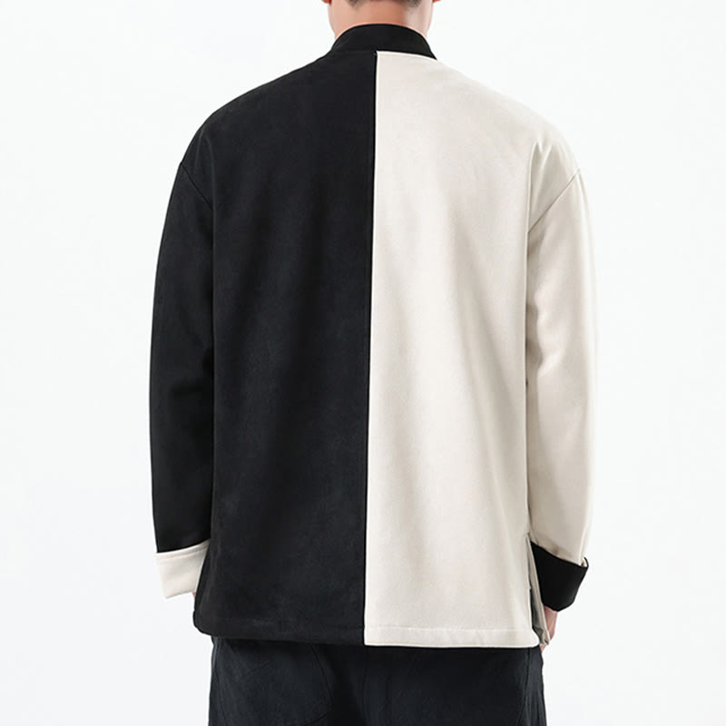Veste en coton décontractée à boutons de grenouille pour homme avec broderie de dragon et Buddha Stones - image 5