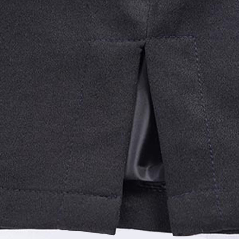 Veste en polyester pour homme avec broderie de dragon et Buddha Stones , bouton de grenouille, vêtements avec poches