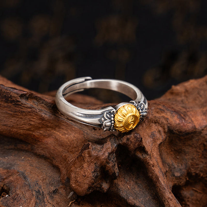 Bague ajustable de protection Bodhisattva Tara en argent sterling 925 plaqué or Buddha Stones - image 8