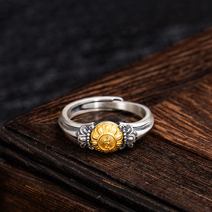 Bague ajustable de protection Bodhisattva Tara en argent sterling 925 plaqué or Buddha Stones - image 2