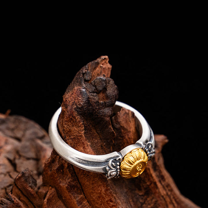Bague ajustable de protection Bodhisattva Tara en argent sterling 925 plaqué or Buddha Stones - image 9