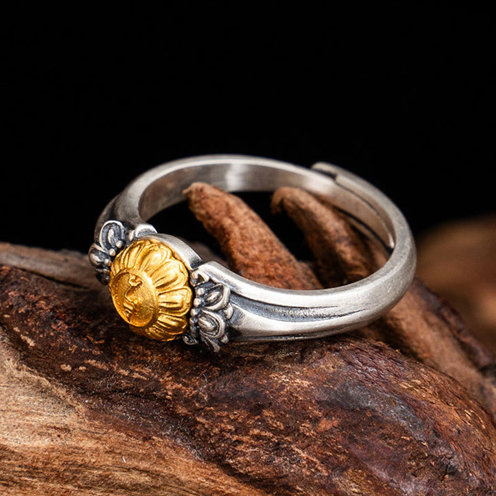 Bague ajustable de protection Bodhisattva Tara en argent sterling 925 plaqué or Buddha Stones - image 4