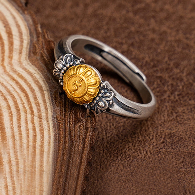 Bague ajustable de protection Bodhisattva Tara en argent sterling 925 plaqué or Buddha Stones - image 10