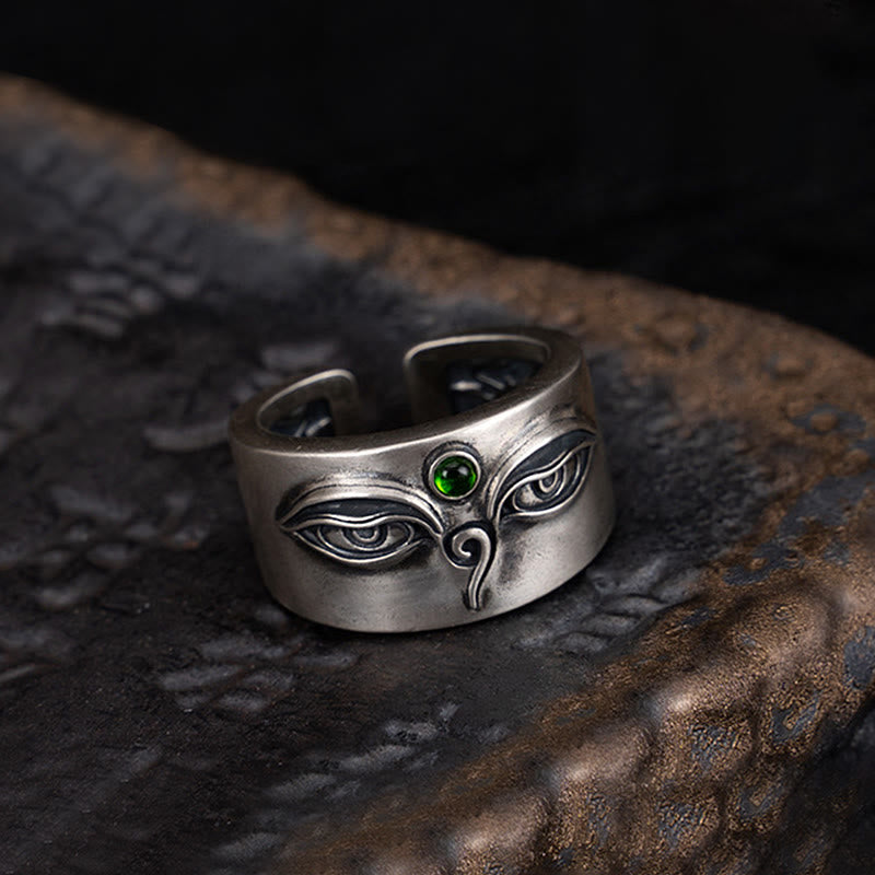 Bague ajustable calme Bodhisattva Tara en argent sterling 925 Buddha Stones - image 1