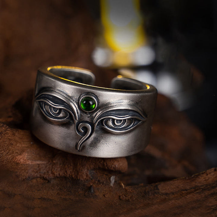 Bague ajustable calme Bodhisattva Tara en argent sterling 925 Buddha Stones - Bodhisattva Tara (Circonférence : 70 mm) - image 0