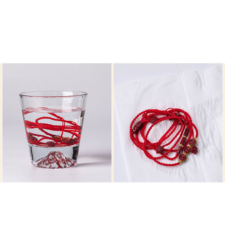 Chaîne de ventre en corde rouge Buddha Stones en cinabre naturel PiXiu Calm Blessing