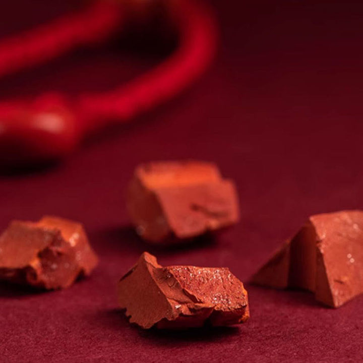 Chaîne de ventre en corde rouge avec Buddha Stones en cinabre naturel et bénédiction calme