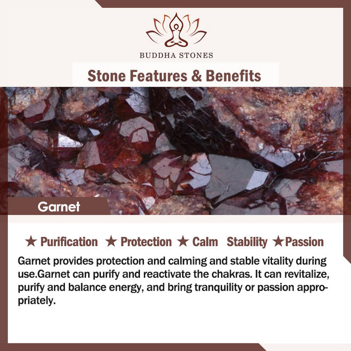 Buddha Stones Zodiaque chinois Grenat naturel Boucle de paix Bénédiction Chaîne de ventre en corde rouge